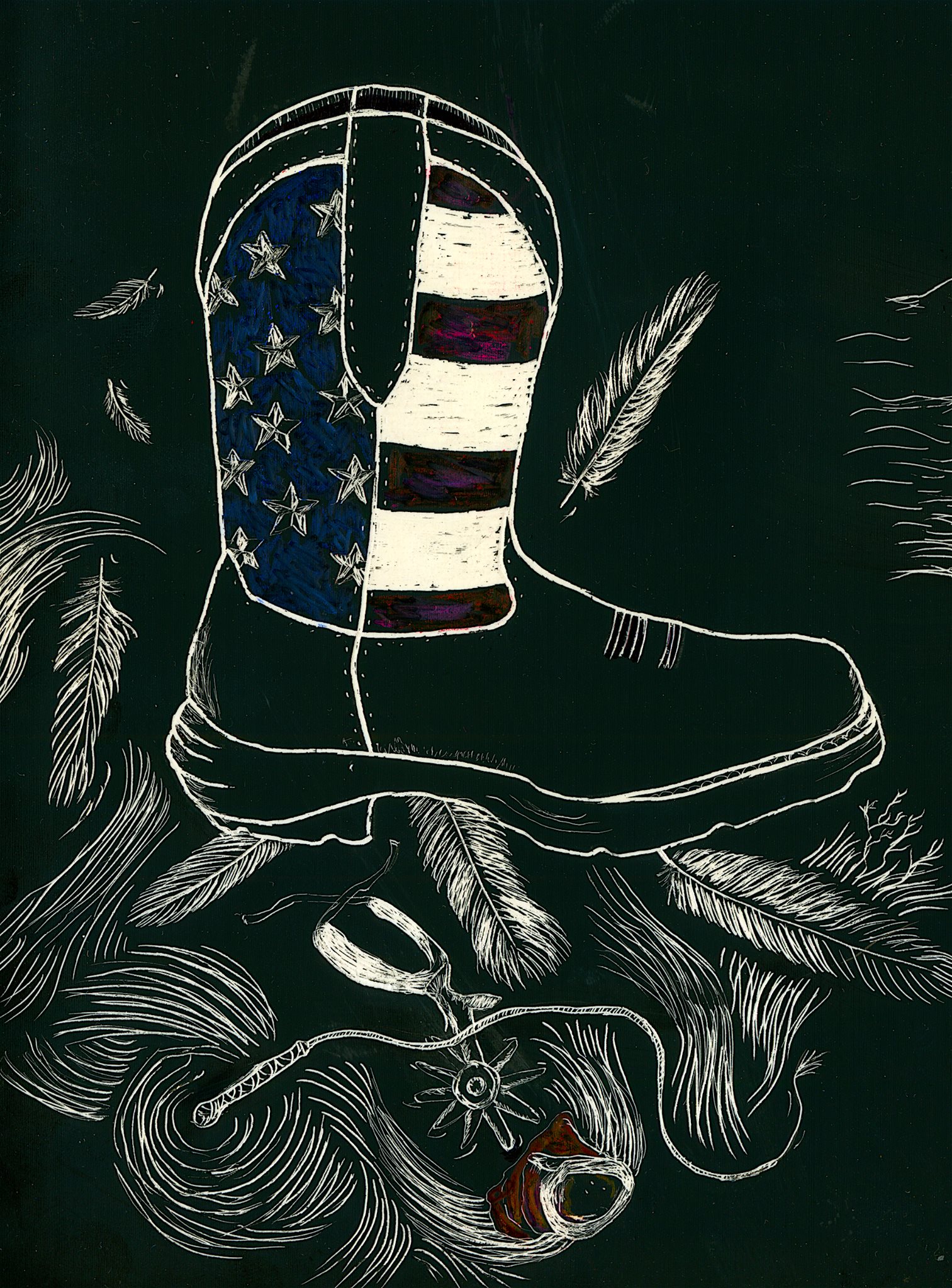 Cowboy Boot illustration by Becca Shaw Glaser
